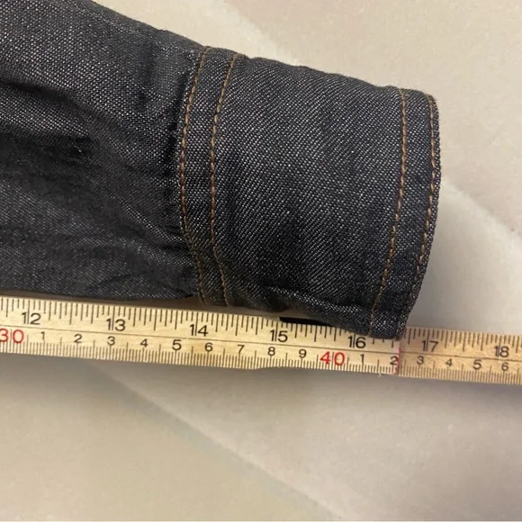 Vintage Omo Norma Kamali Women’s Dress Size 10 Dark Wash Denim Designer Luxury - Picture 14 of 14